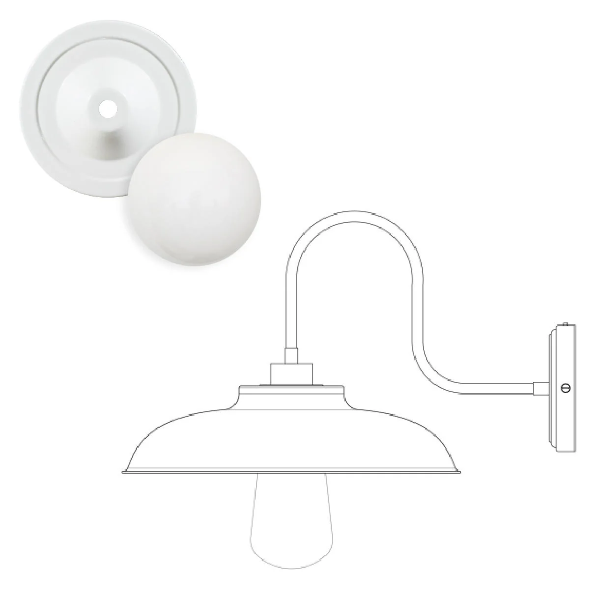 Darya Outdoor Swan Neck Wall Light - Image 10