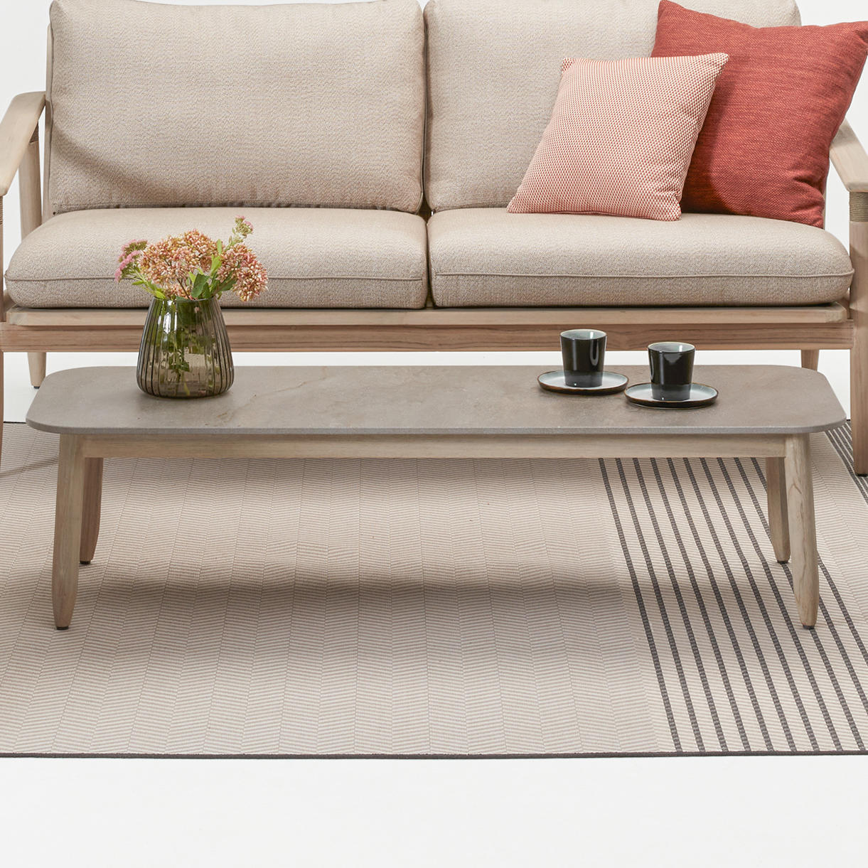 David Coffee Table with Ceramic Flint Top