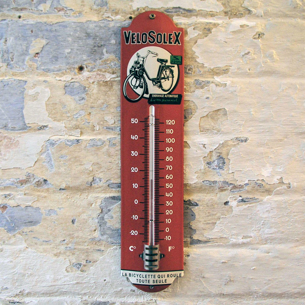 Enamel Outdoor Velosolex Thermometer