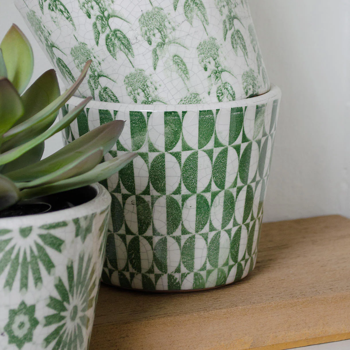 Faded Green Vintage Plant Pots - Image 5