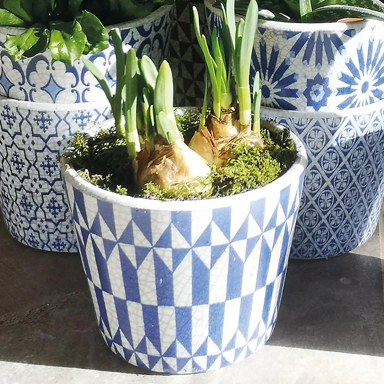 Faded Indigo Dutch Style Plant Pots - Image 2
