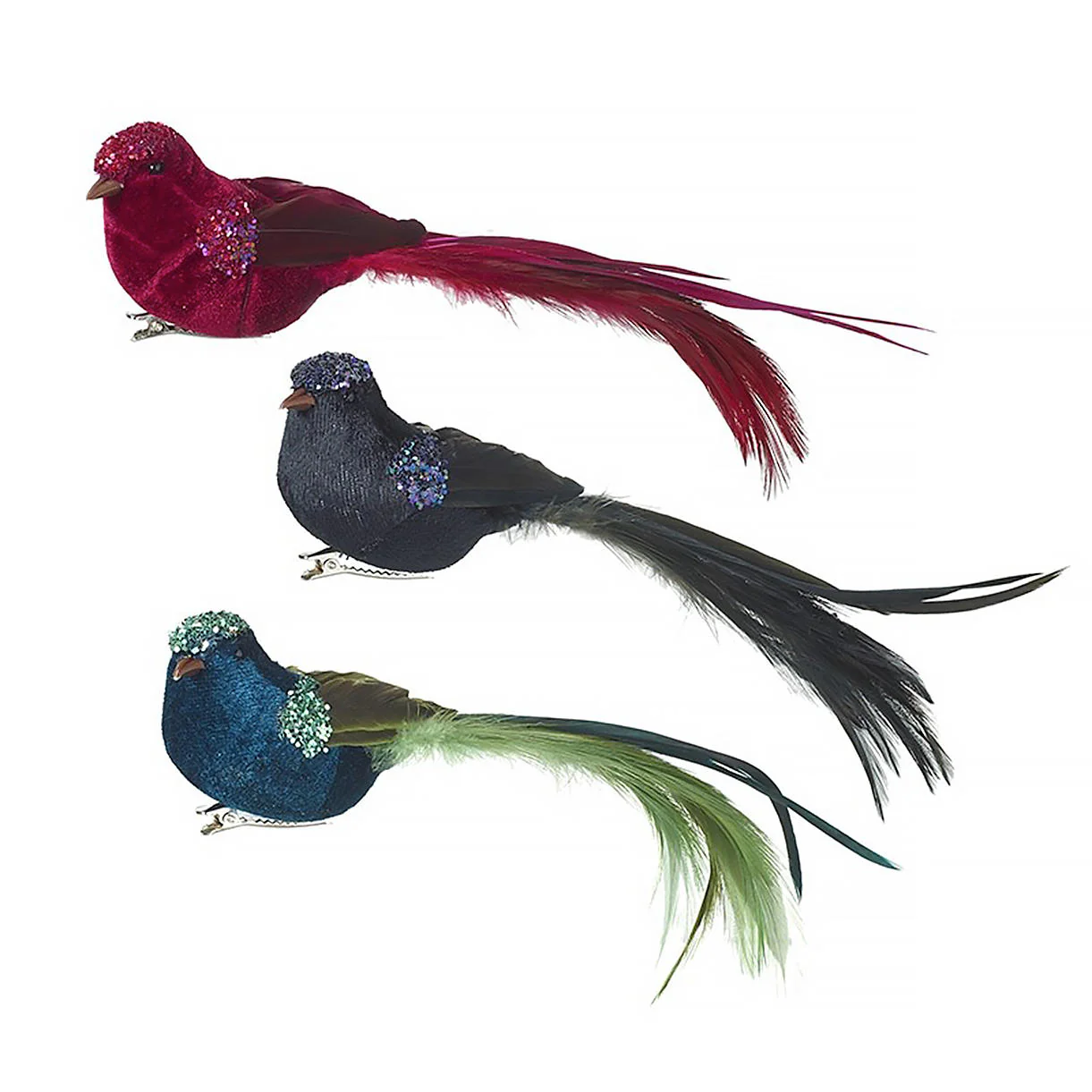 Fancy Festive Feather Bird Decorations - Image 5