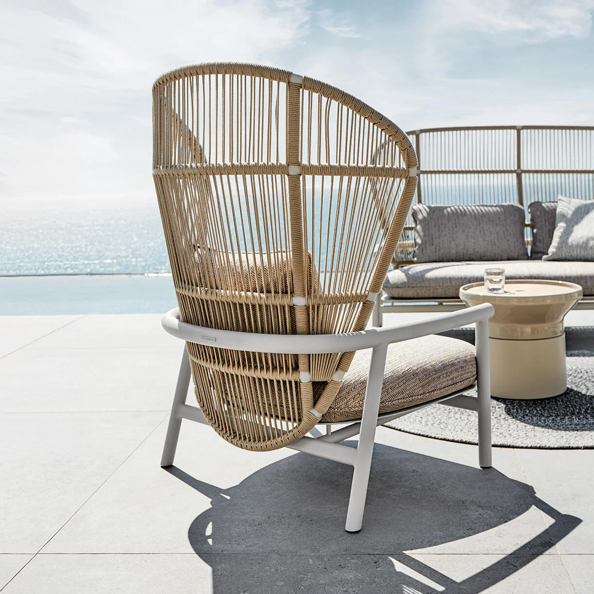 Fern Aluminium High Back Lounge Chair - Image 2