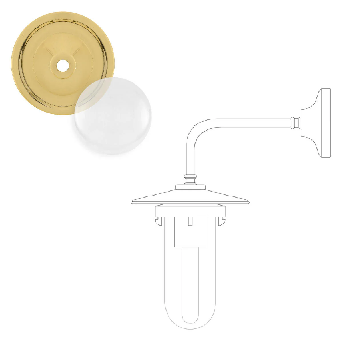 Florin Well Glass Outdoor Wall Light - Image 7
