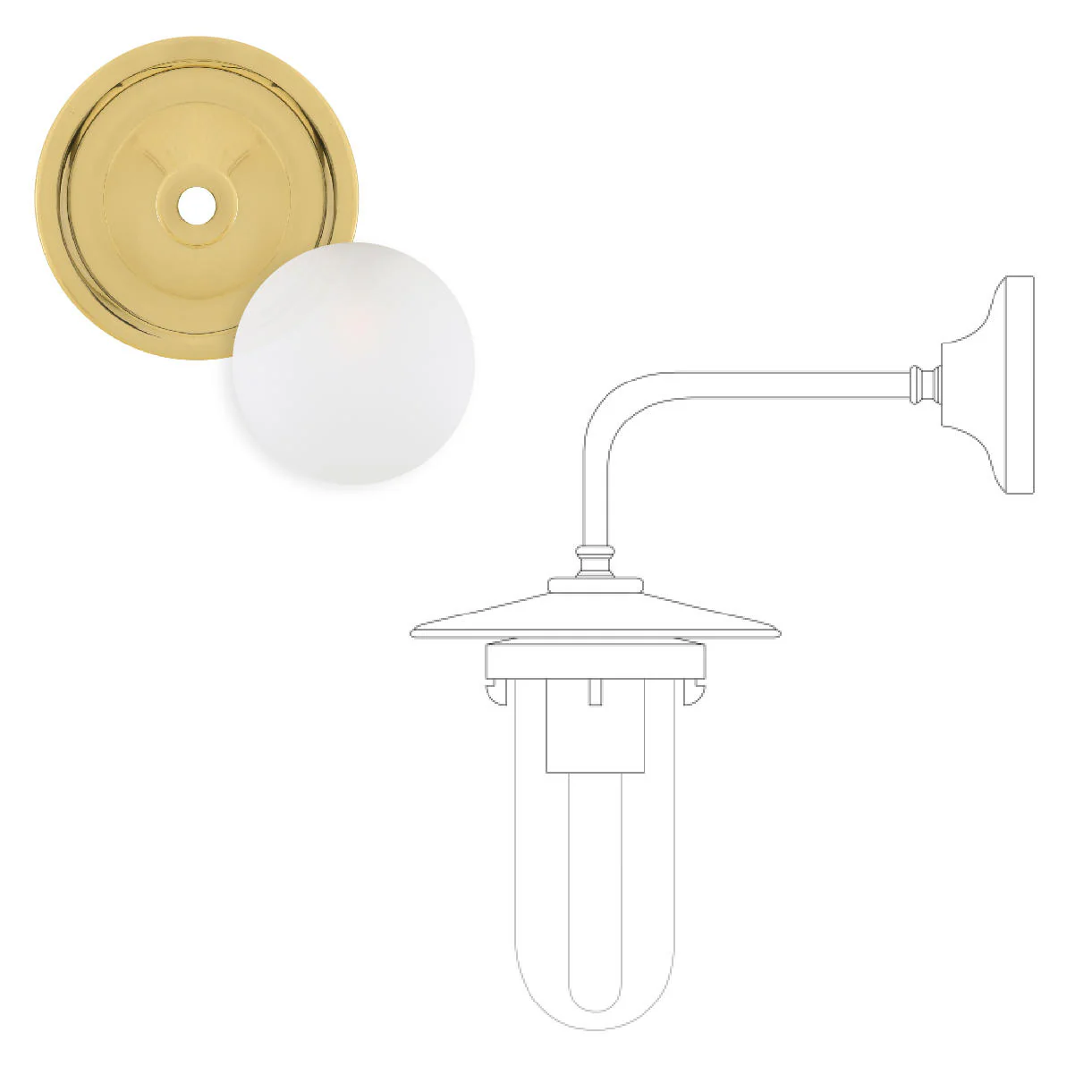 Florin Well Glass Outdoor Wall Light - Image 9