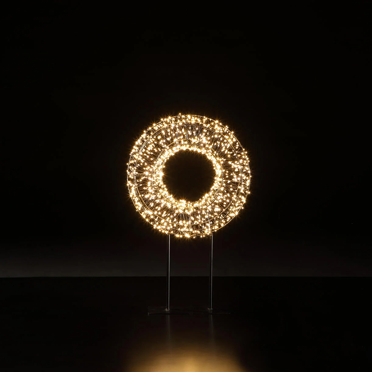 Illuminated LED Wreath with Console Table Stand - Image 4
