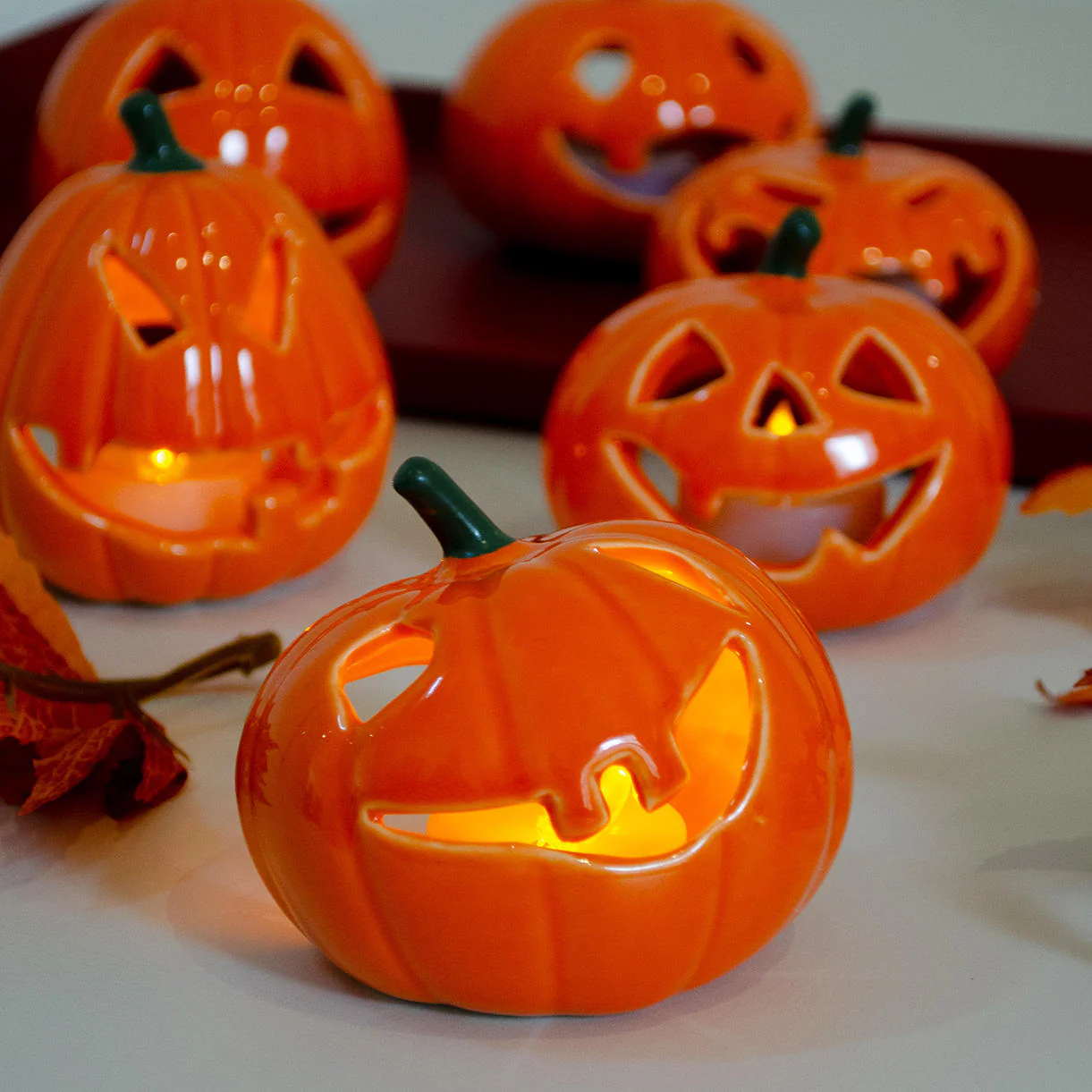 Funny Face Jack-O-Lantern Tealight Holder