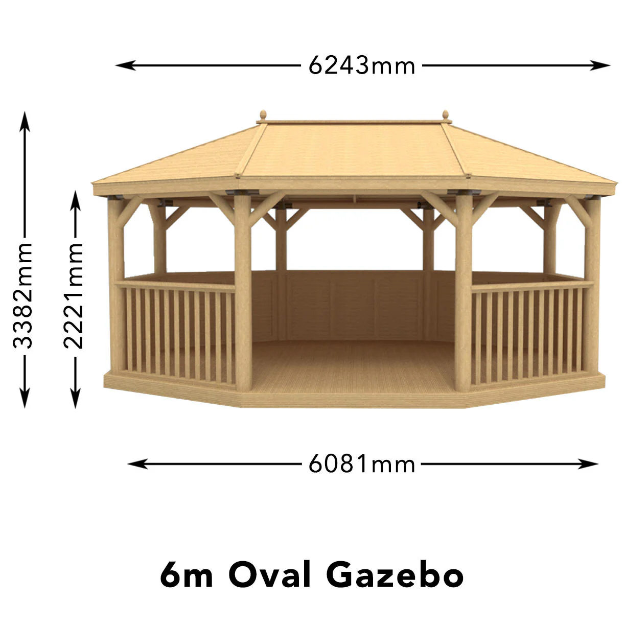 Furnished Oval Gazebos with Cedar Roof - Image 4