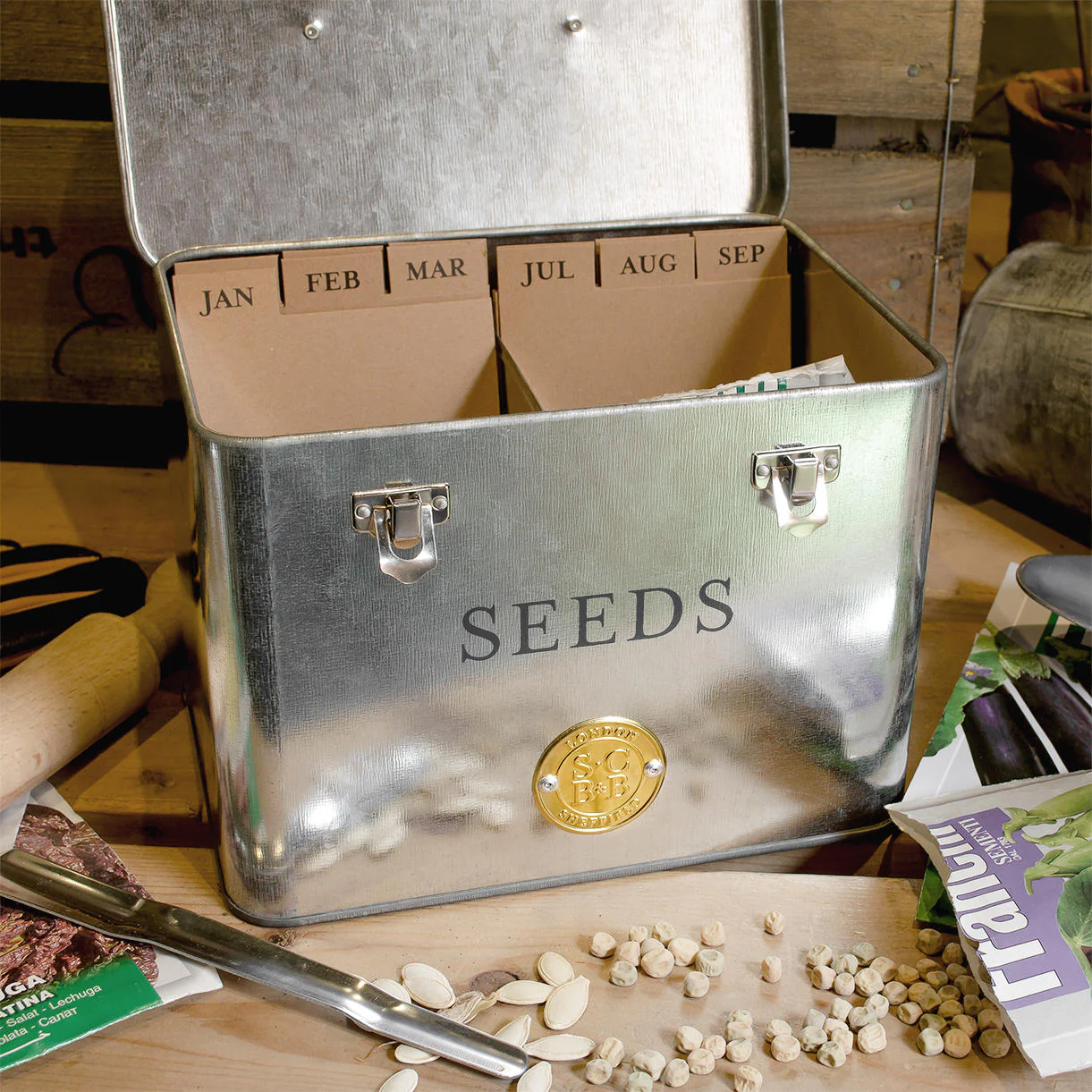 Galvanised Seed Organiser Tin - Image 3