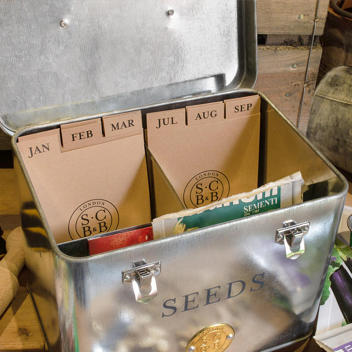Galvanised Seed Organiser Tin - Image 4
