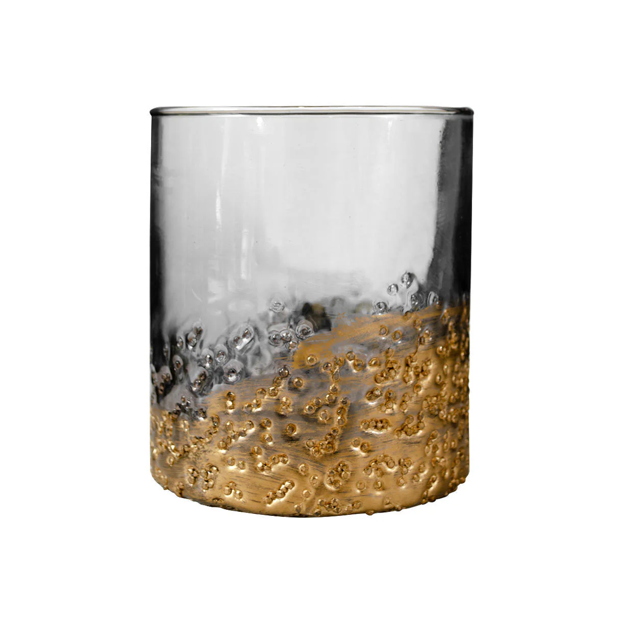 Glass Votive with Gold Textured Finish - Image 3