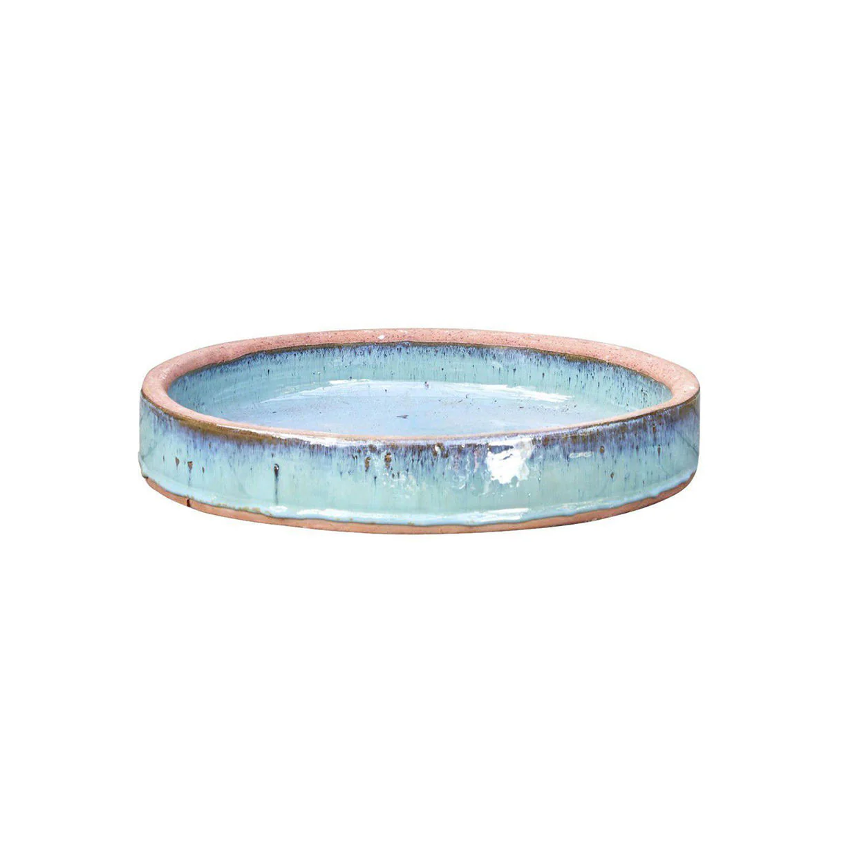 Glazed Turquoise Ceramic Bird Bath - Image 6
