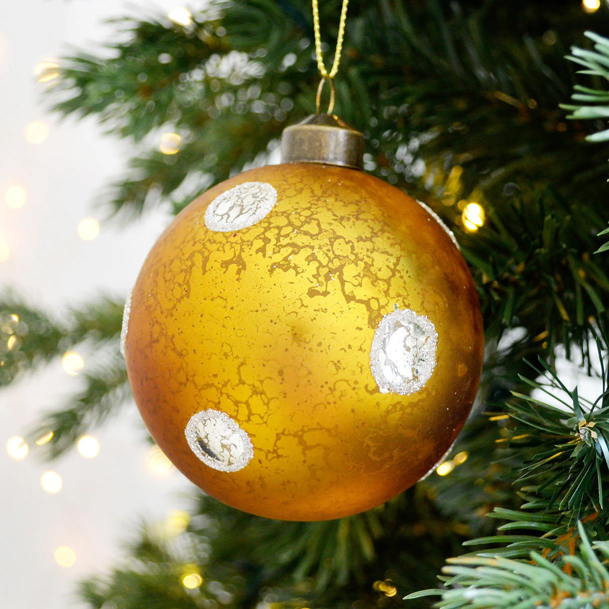 Gold Mirror Spot Glass Bauble - Image 2