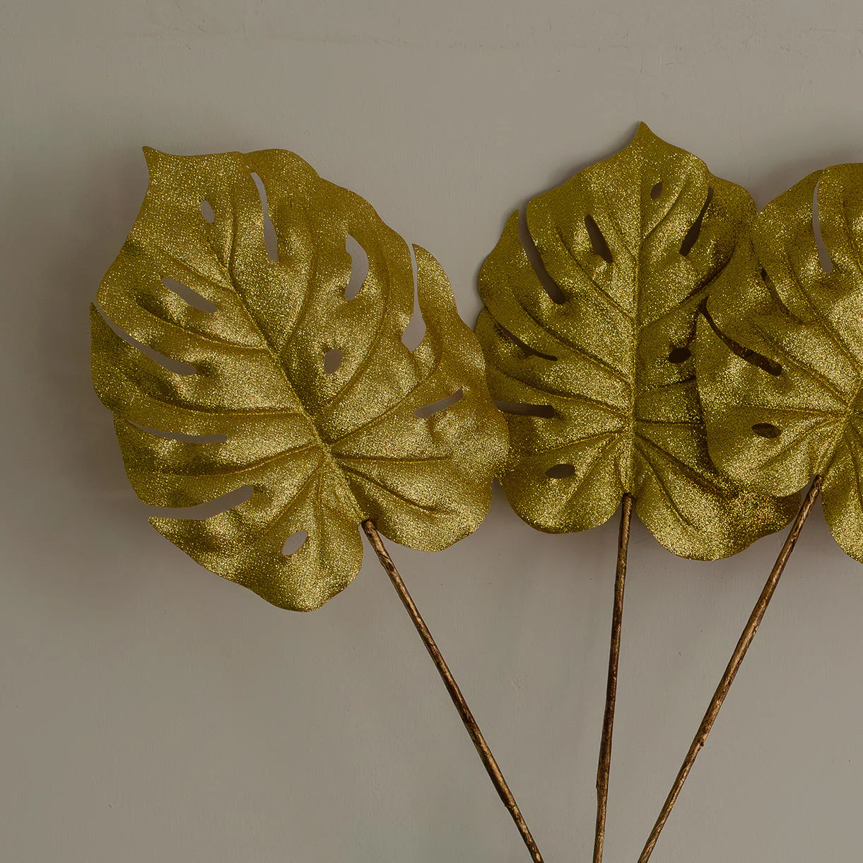 Gold Monstera Leaves - Set of 3