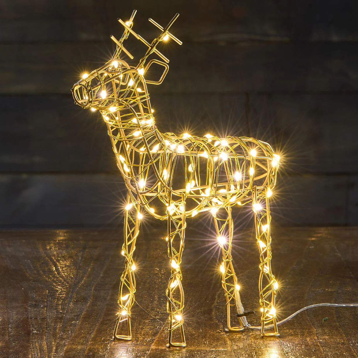 Gold Standing LED Reindeer Table Decoration - Image 3