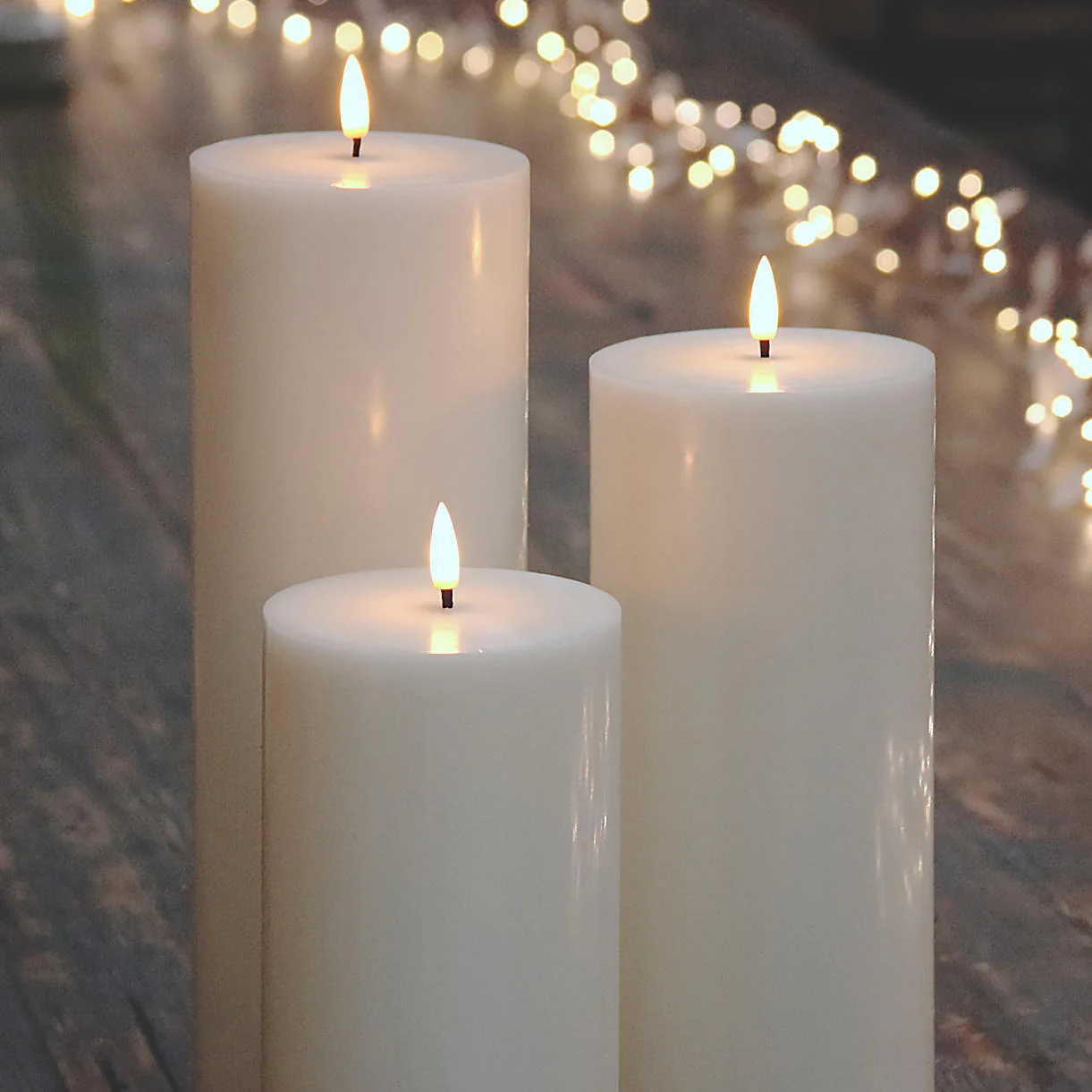 Grand Pillar White LED Candles - Image 2