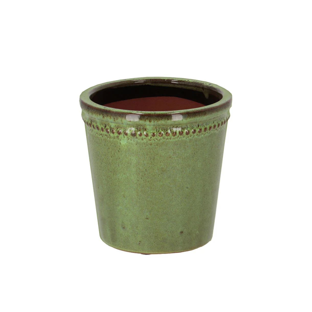 Green Glazed Long Tom Plant Pots