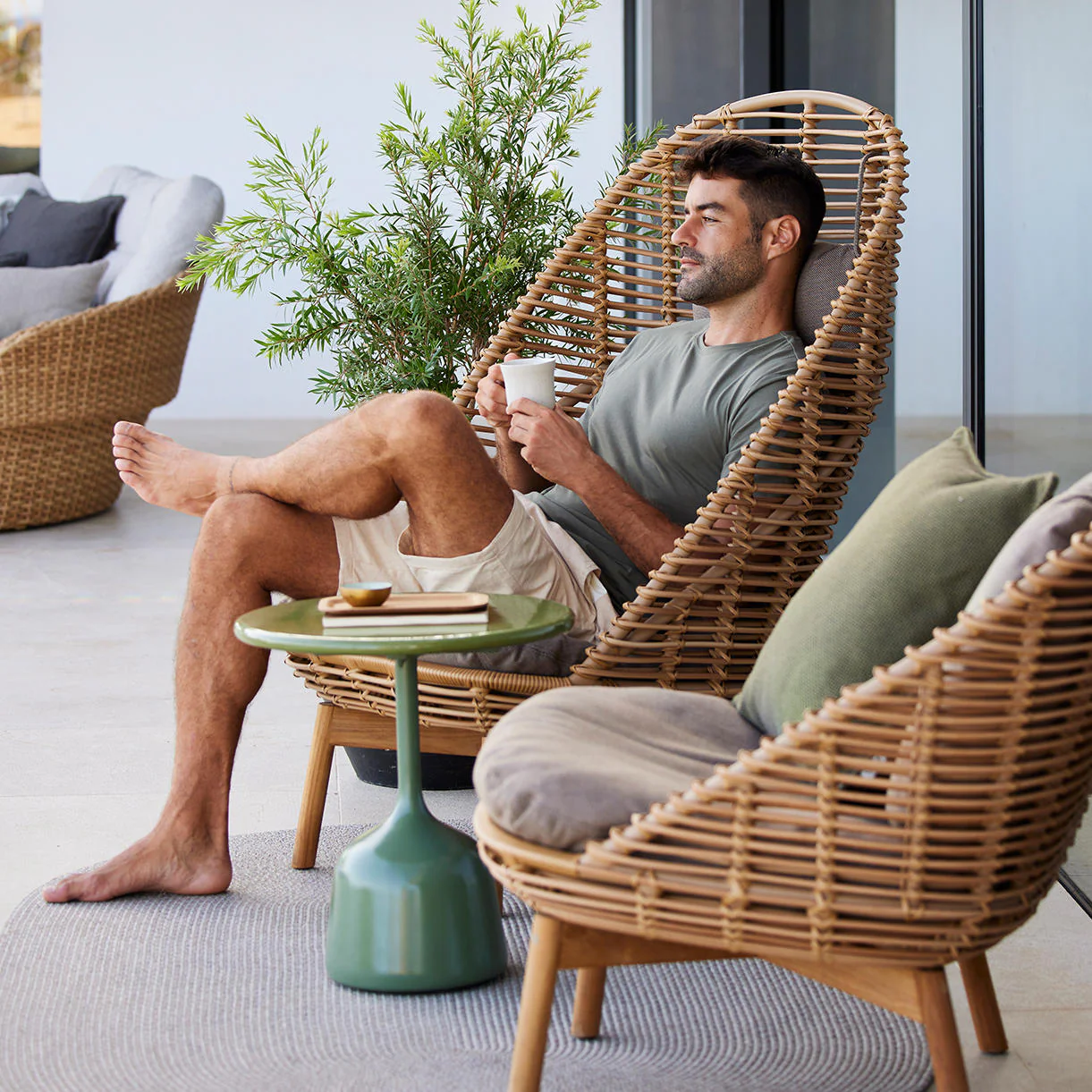 Hive Highback Chair With Teak Legs - Image 3