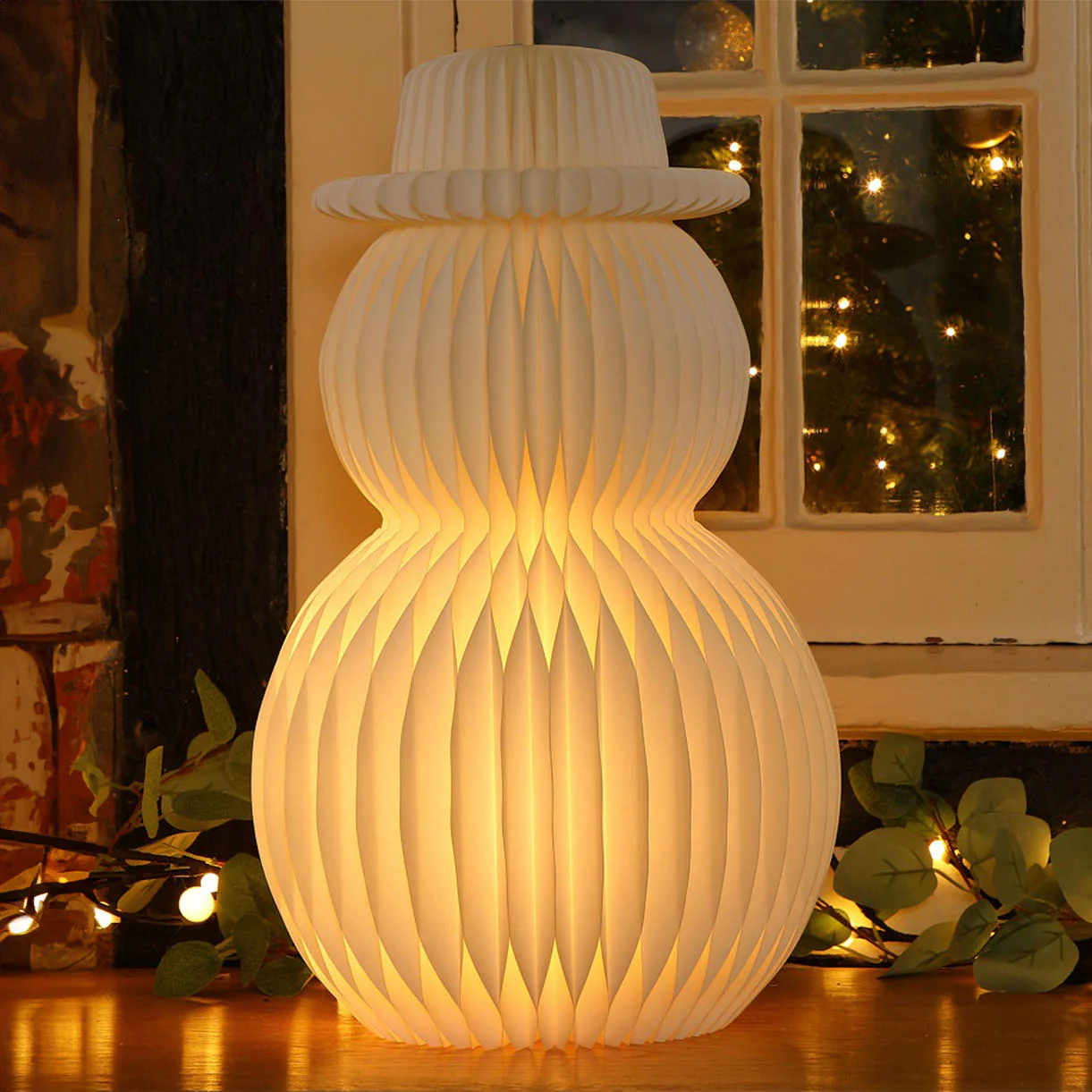 Honeycomb Light Up Snowman Decorations - Image 2