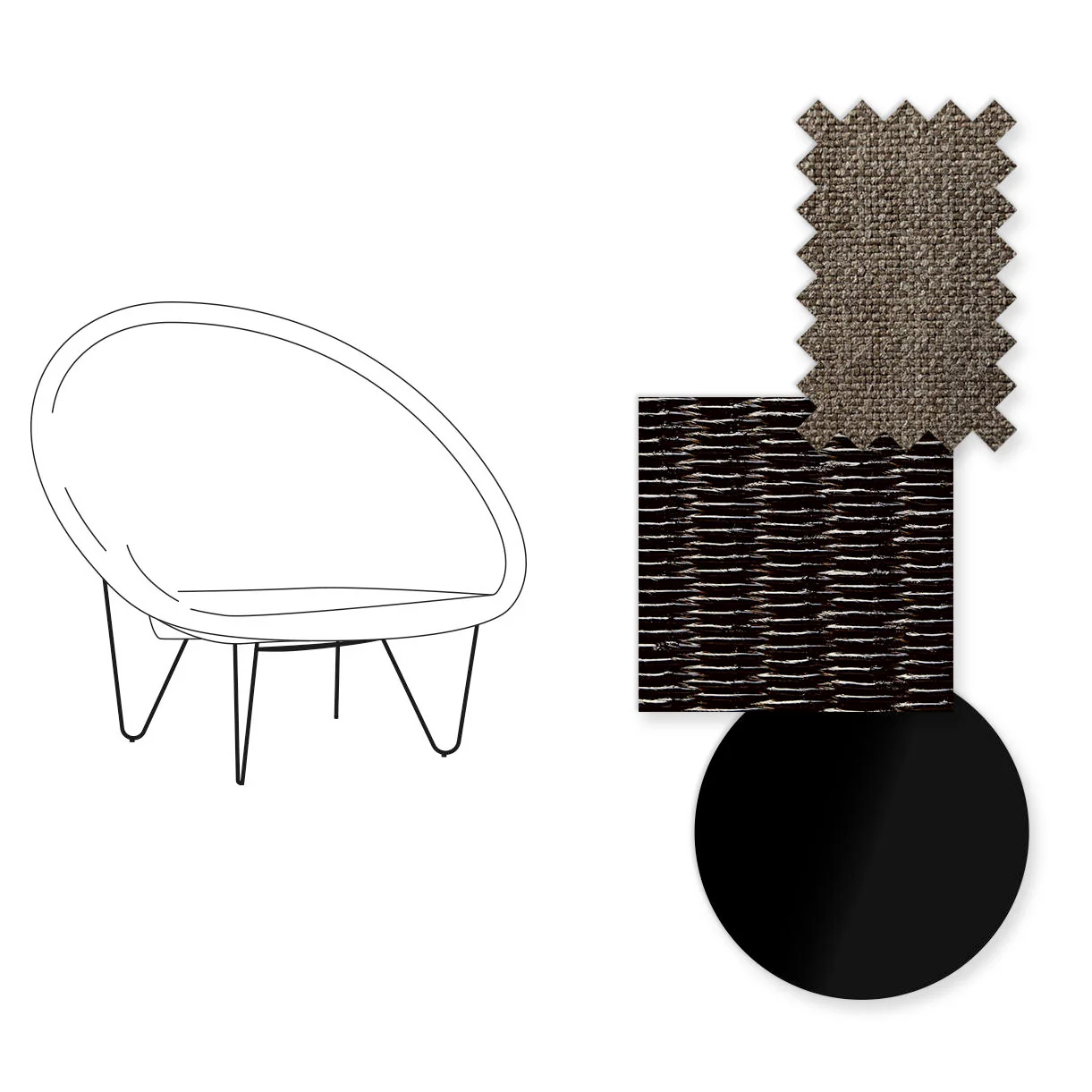 Joe Indoor Cocoon Chair with Black Legs - Image 10