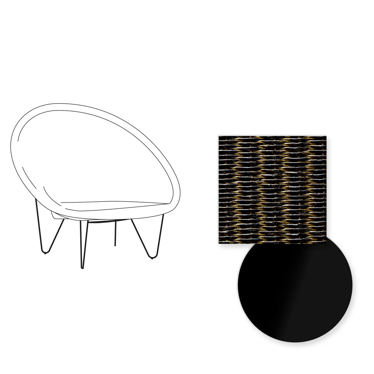 Joe Indoor Cocoon Chair with Black Legs - Image 13