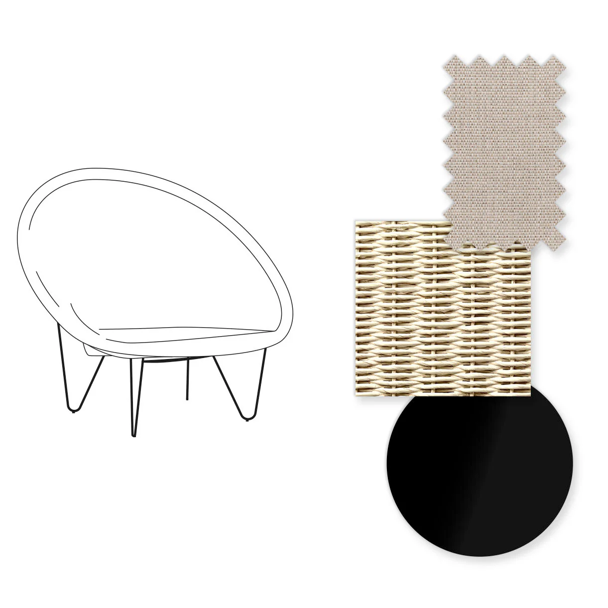Joe Indoor Cocoon Chair with Black Legs - Image 15