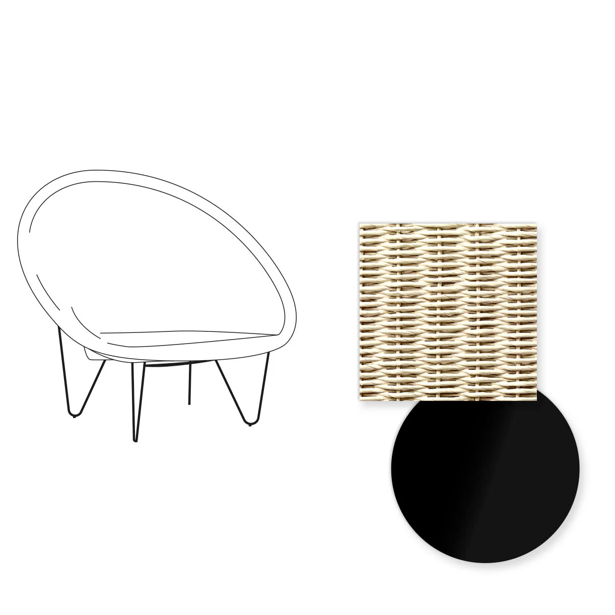 Joe Indoor Cocoon Chair with Black Legs - Image 17