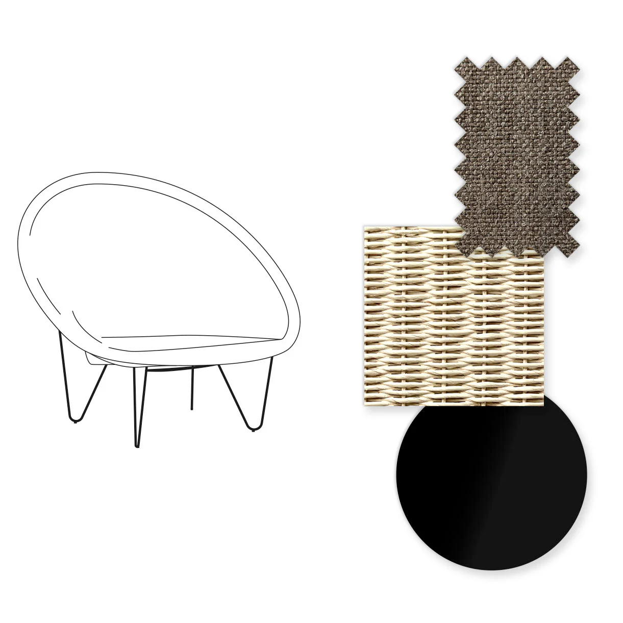 Joe Indoor Cocoon Chair with Black Legs - Image 18