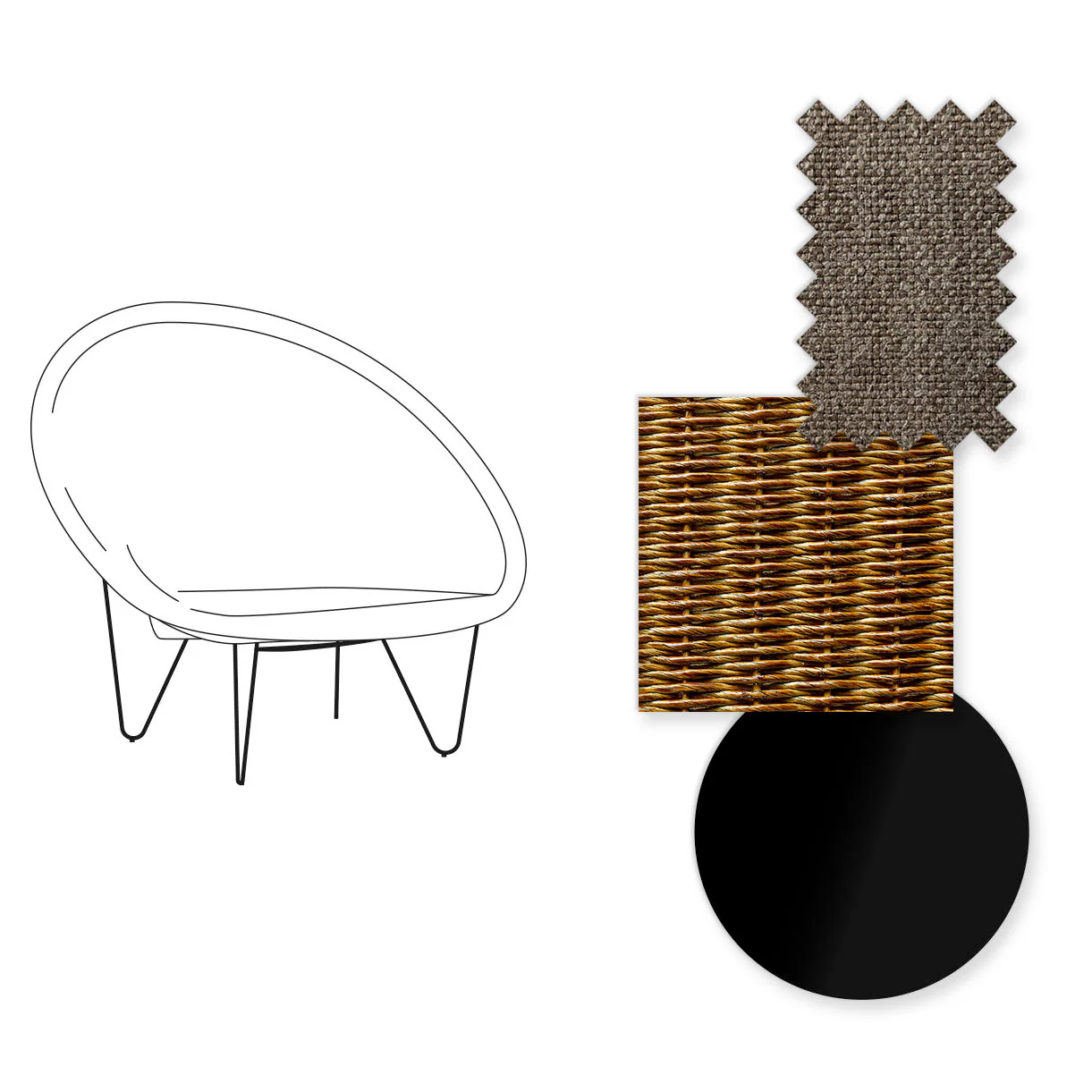 Joe Indoor Cocoon Chair with Black Legs - Image 22