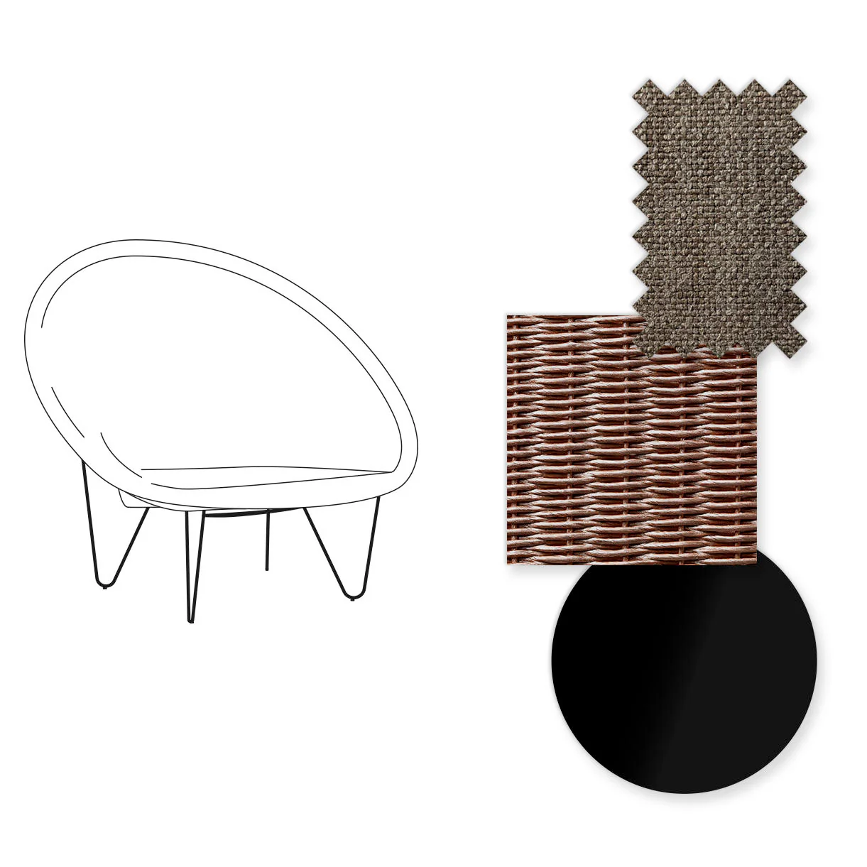 Joe Indoor Cocoon Chair with Black Legs - Image 26