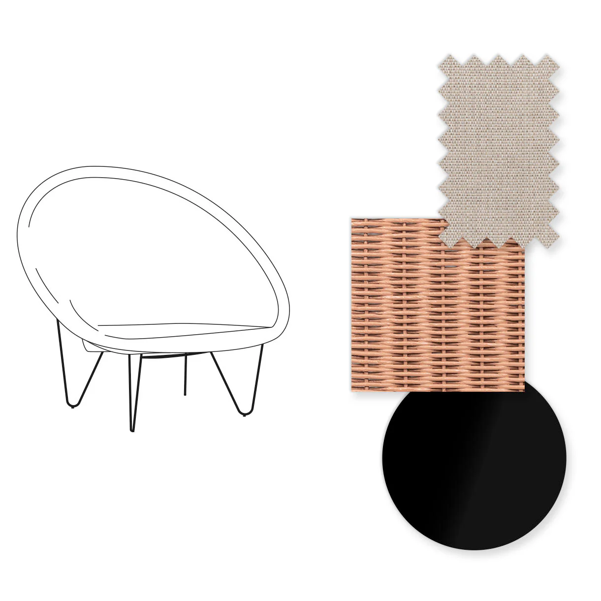 Joe Indoor Cocoon Chair with Black Legs - Image 27