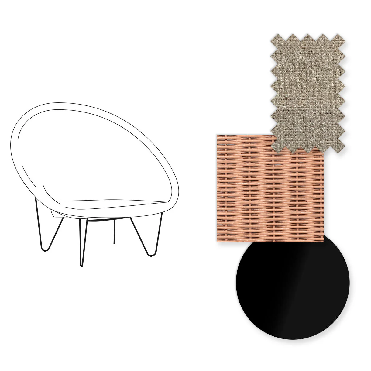 Joe Indoor Cocoon Chair with Black Legs - Image 28