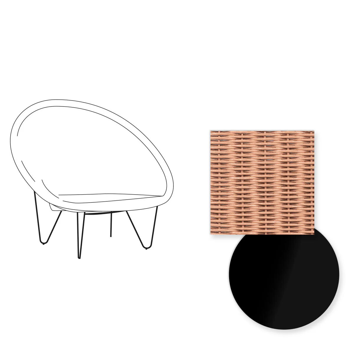 Joe Indoor Cocoon Chair with Black Legs - Image 29