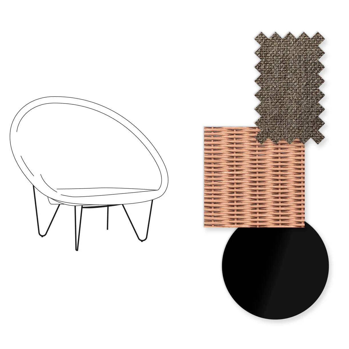 Joe Indoor Cocoon Chair with Black Legs - Image 30