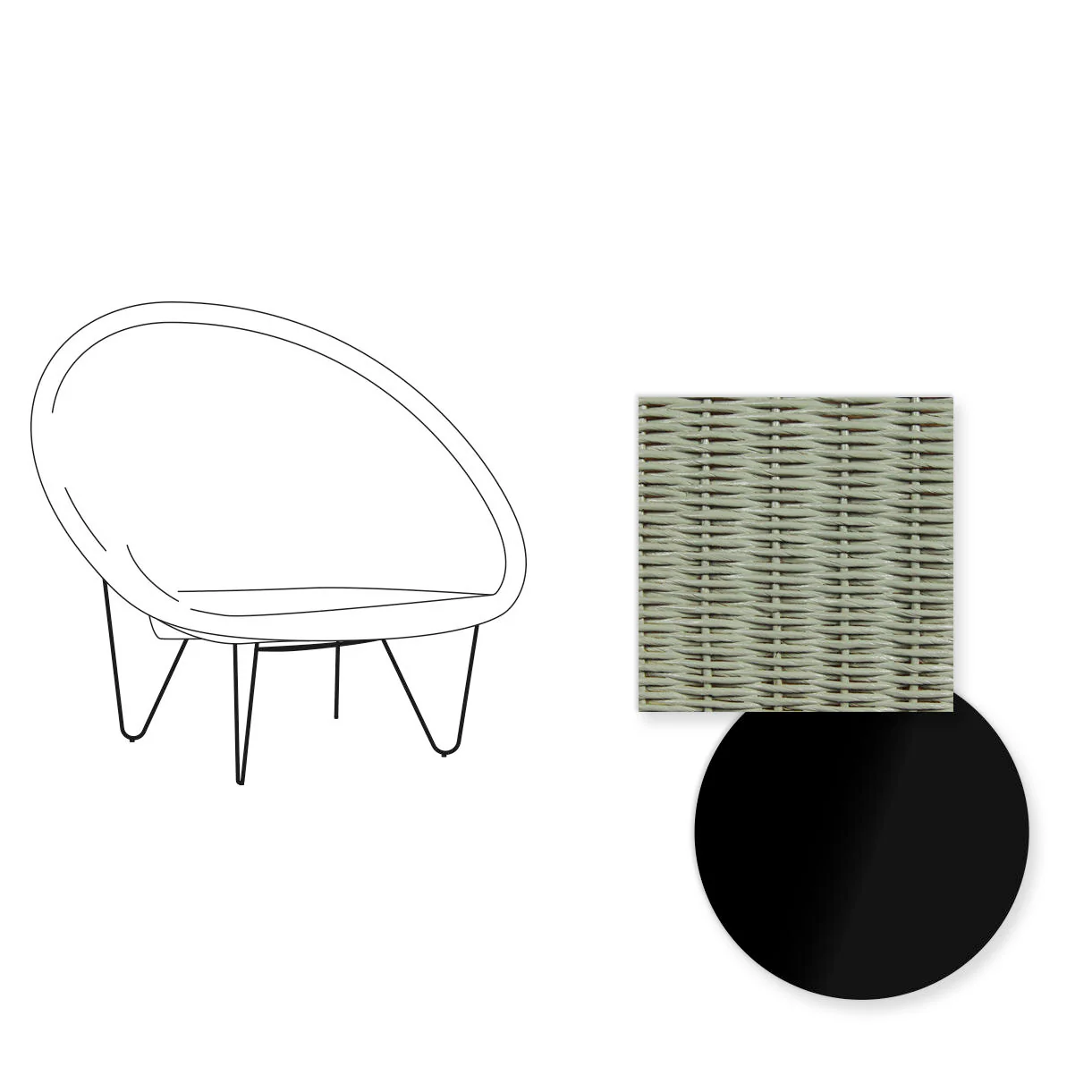 Joe Indoor Cocoon Chair with Black Legs - Image 33