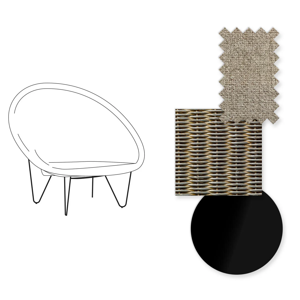 Joe Indoor Cocoon Chair with Black Legs - Image 36