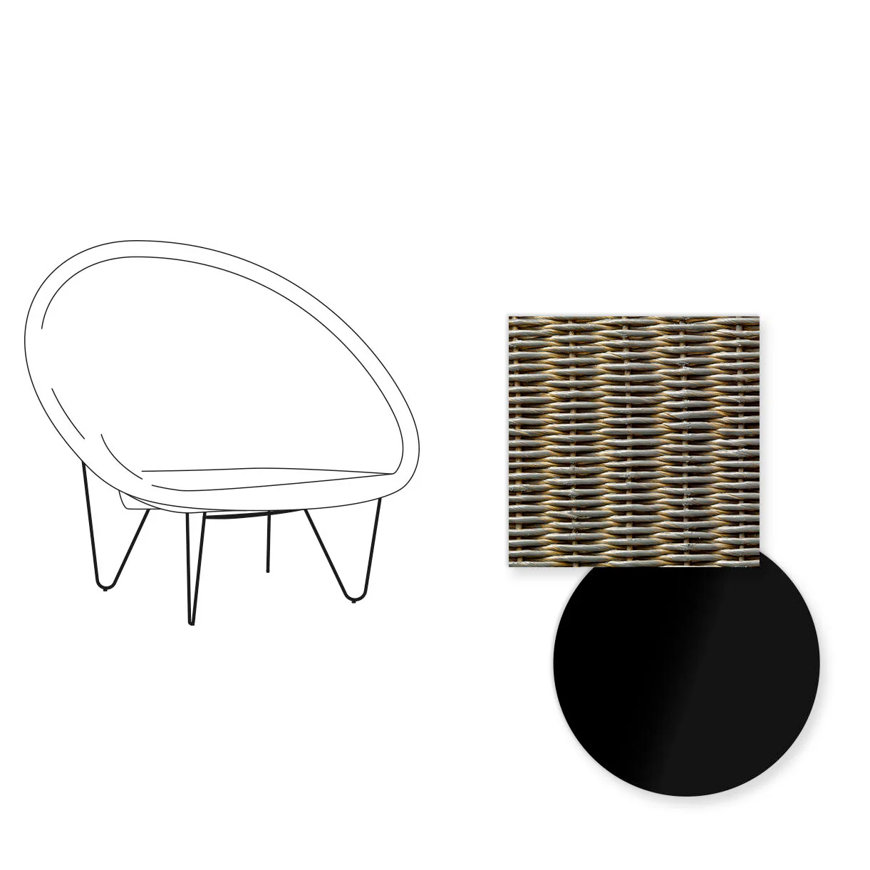 Joe Indoor Cocoon Chair with Black Legs - Image 37