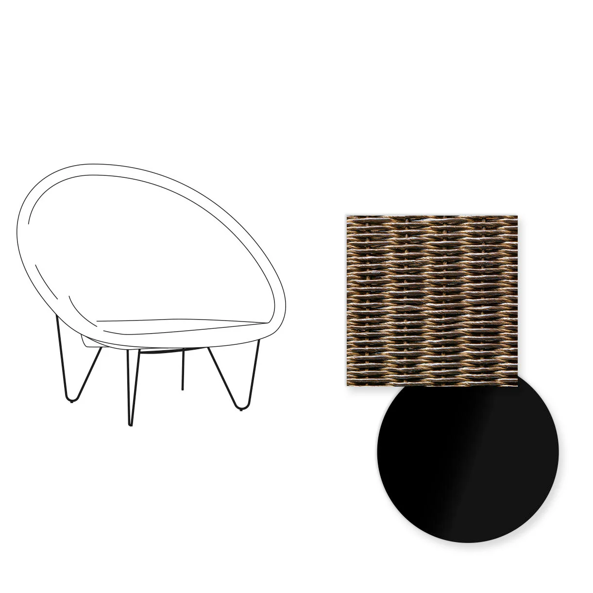 Joe Indoor Cocoon Chair with Black Legs - Image 41