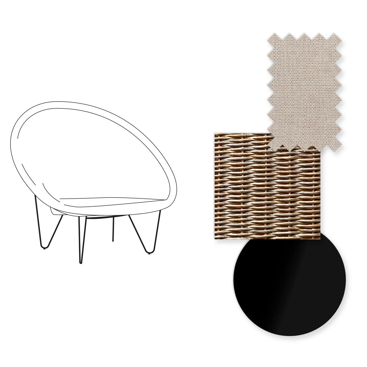 Joe Indoor Cocoon Chair with Black Legs - Image 43