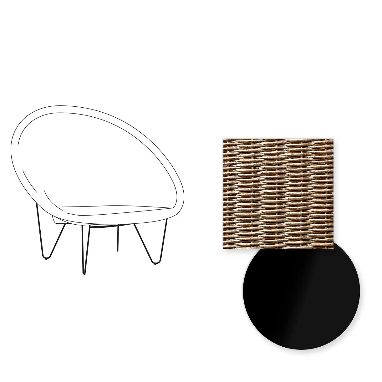 Joe Indoor Cocoon Chair with Black Legs - Image 45
