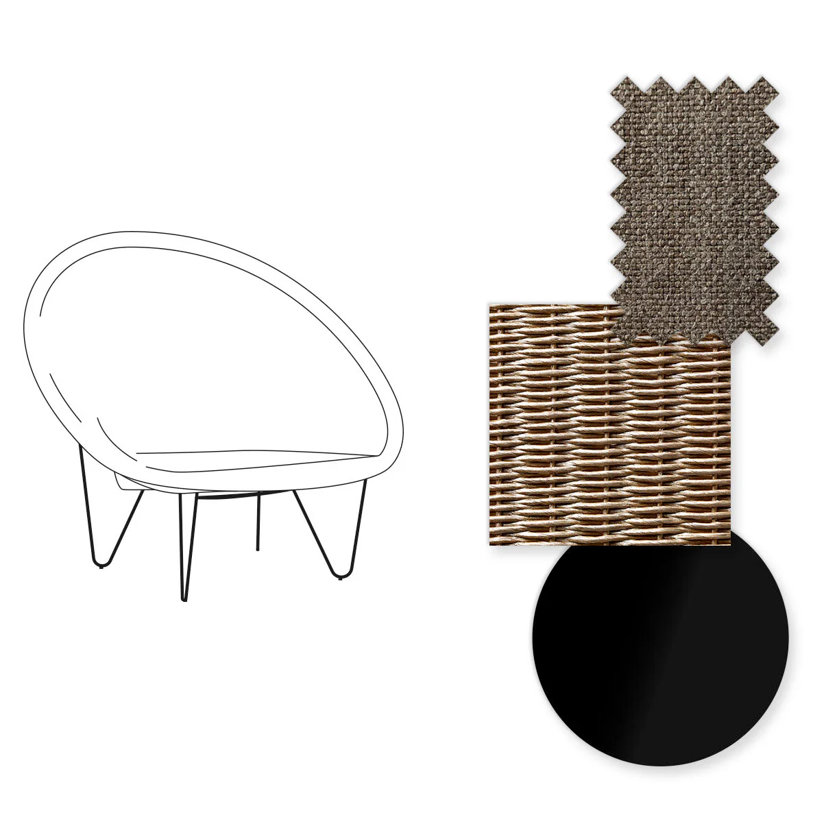 Joe Indoor Cocoon Chair with Black Legs - Image 46