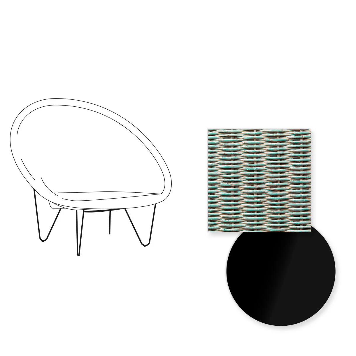 Joe Indoor Cocoon Chair with Black Legs - Image 5