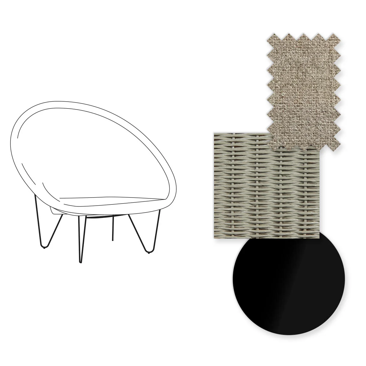 Joe Indoor Cocoon Chair with Black Legs - Image 52