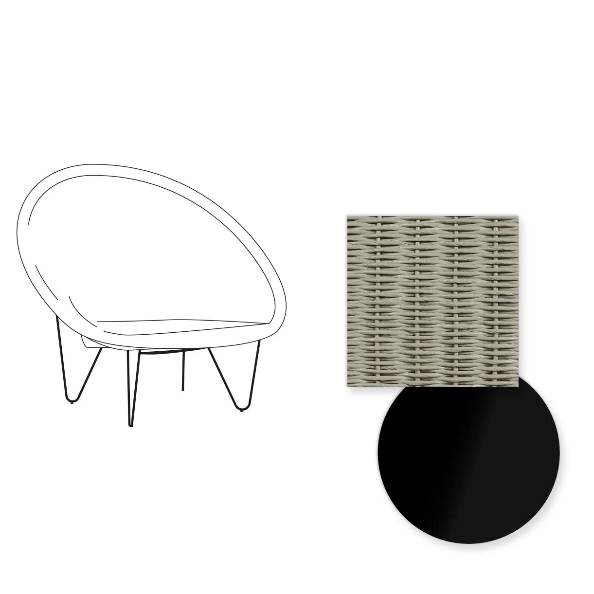 Joe Indoor Cocoon Chair with Black Legs - Image 53