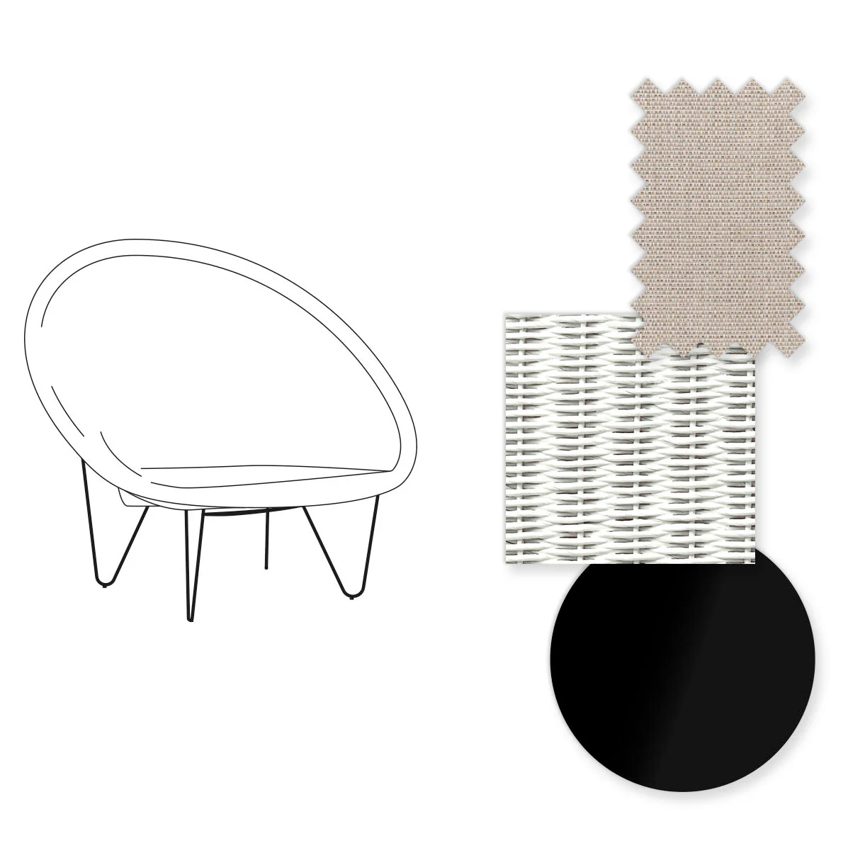 Joe Indoor Cocoon Chair with Black Legs - Image 55
