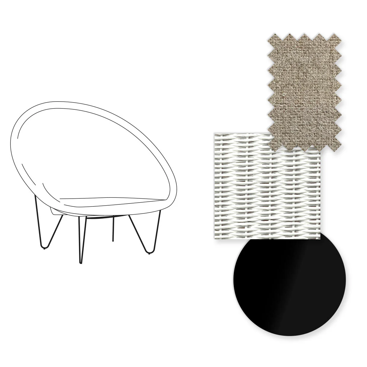 Joe Indoor Cocoon Chair with Black Legs - Image 56