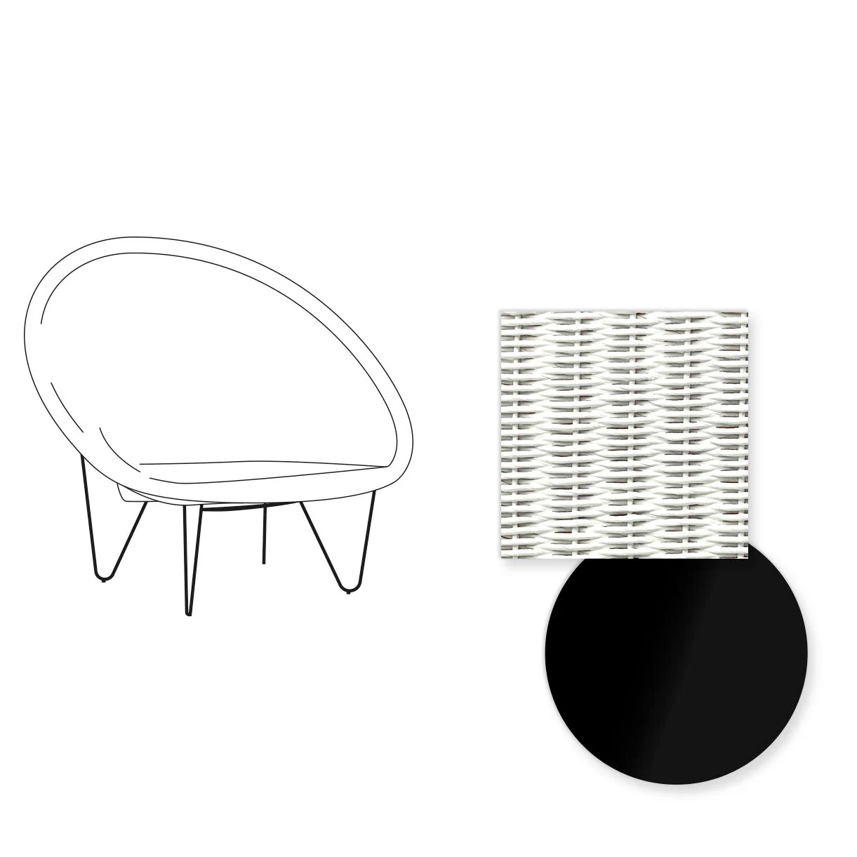 Joe Indoor Cocoon Chair with Black Legs - Image 57