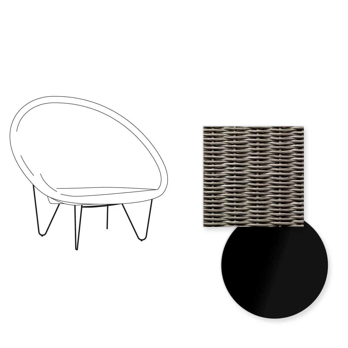 Joe Indoor Cocoon Chair with Black Legs - Image 61