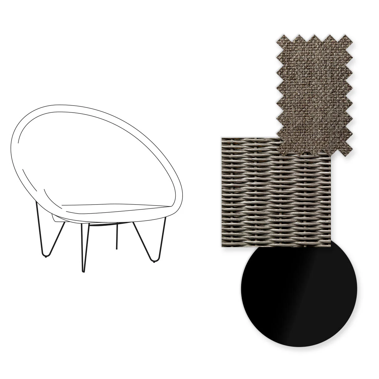 Joe Indoor Cocoon Chair with Black Legs - Image 62