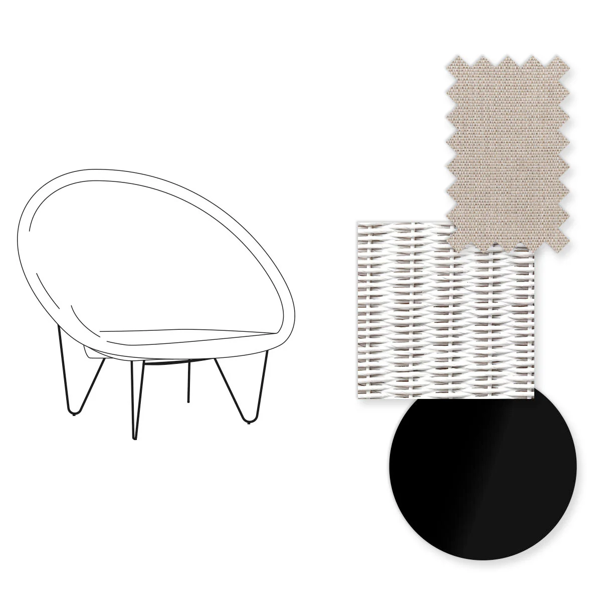 Joe Indoor Cocoon Chair with Black Legs - Image 67